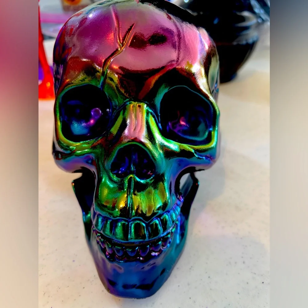 Iridescent Halloween Plastic Skull